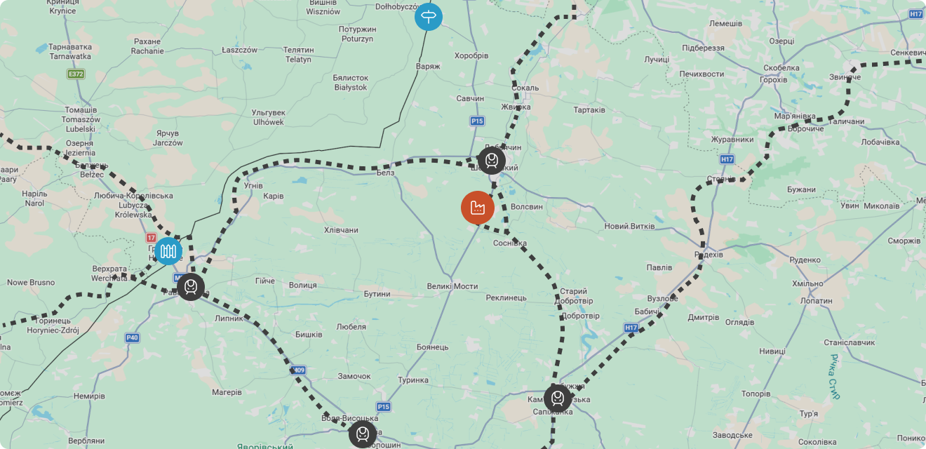 Chervonohrad Industrial Park location map